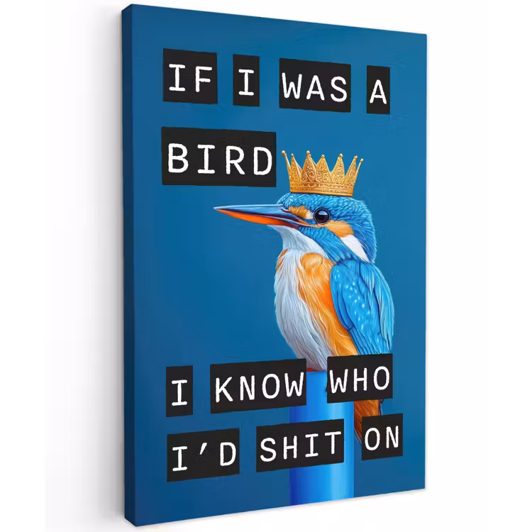 Canvas schilderij - Vogel - Decoratie - Ijsvogel - Blauw — 1