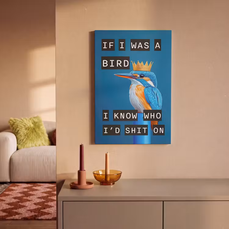 Canvas schilderij - Vogel - Decoratie - Ijsvogel - Blauw — 2