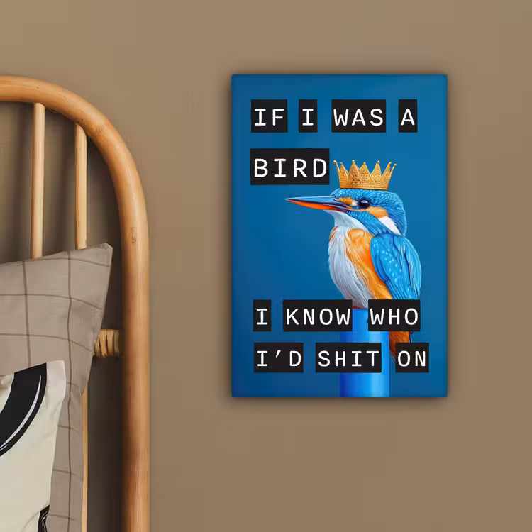 Canvas schilderij - Vogel - Decoratie - Ijsvogel - Blauw — 3