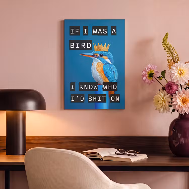 Canvas schilderij - Vogel - Decoratie - Ijsvogel - Blauw — 4