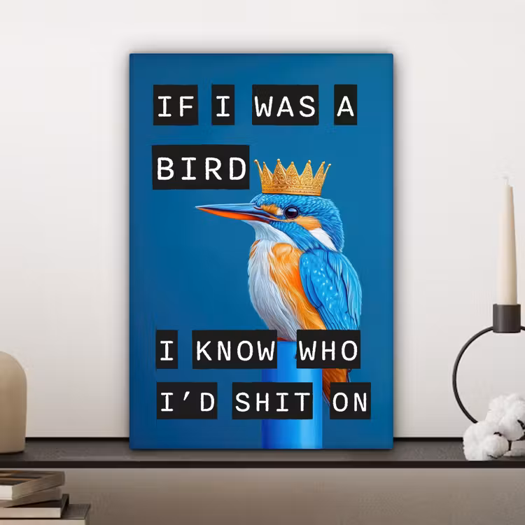 Canvas schilderij - Vogel - Decoratie - Ijsvogel - Blauw — 5
