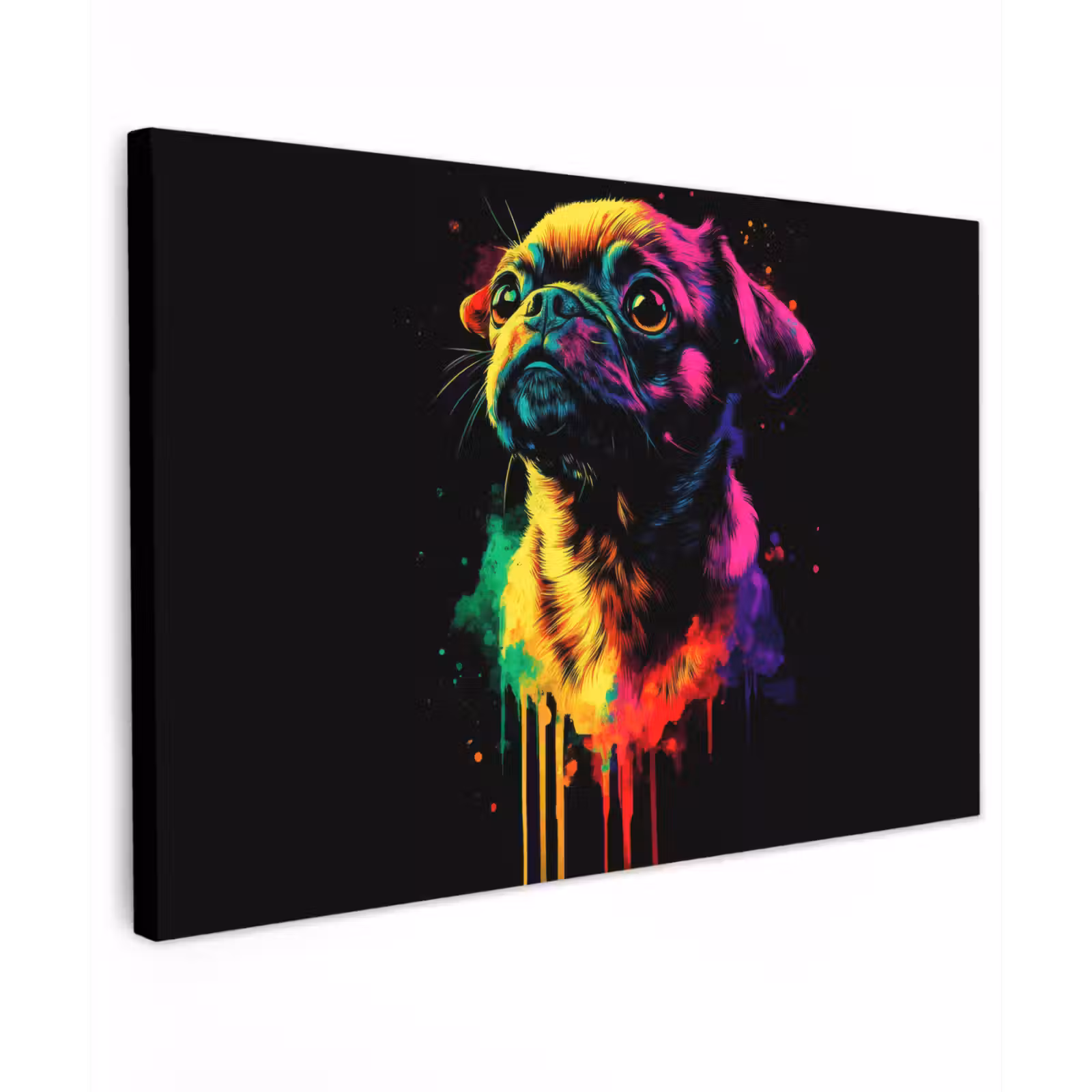 Canvas schilderij - Puck - Hond - Verf - Kleuren — 1