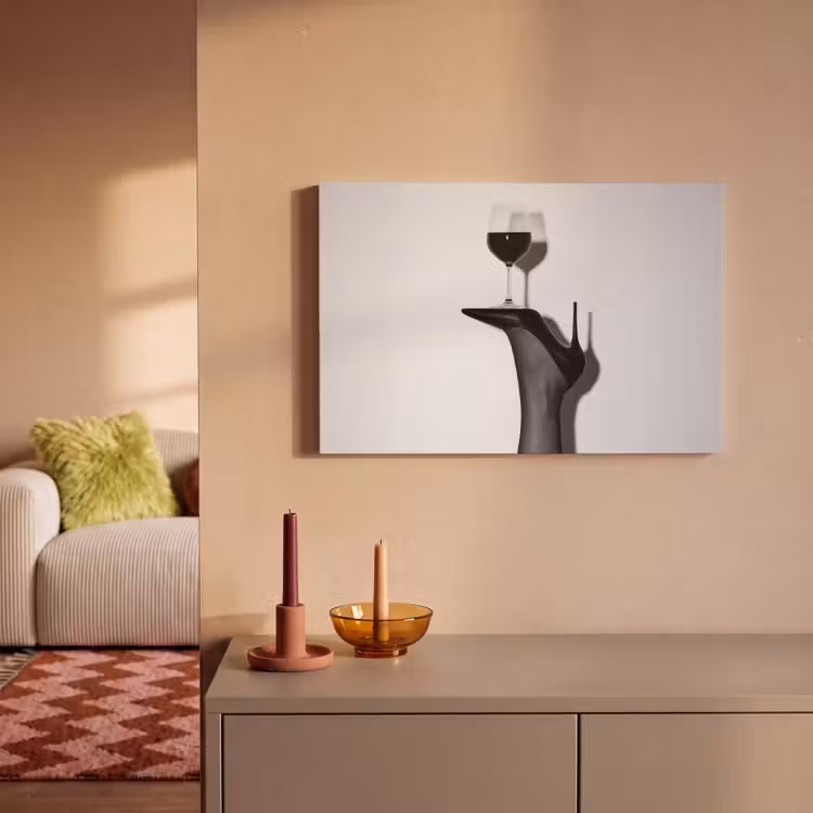 Canvas schilderij - Hak - Wijn - Minimalistisch - Zwart — 2