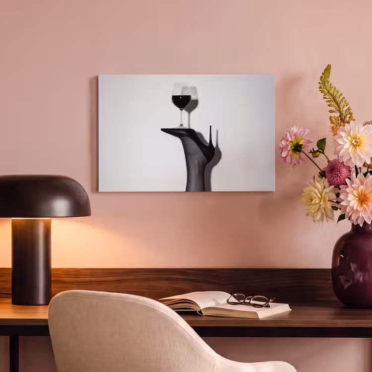 Canvas schilderij - Hak - Wijn - Minimalistisch - Zwart — 4