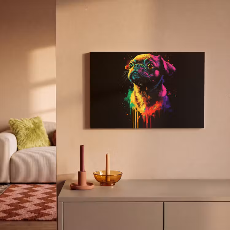 Canvas schilderij - Puck - Hond - Verf - Kleuren — 2