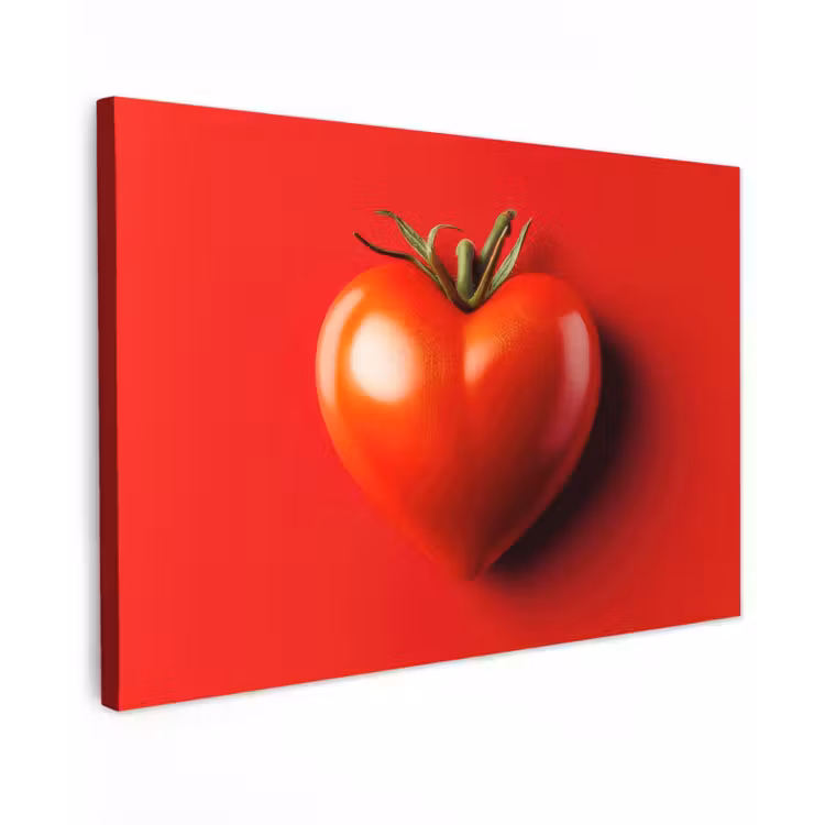 Canvas schilderij - Tomaat - Rood - Hart — 1