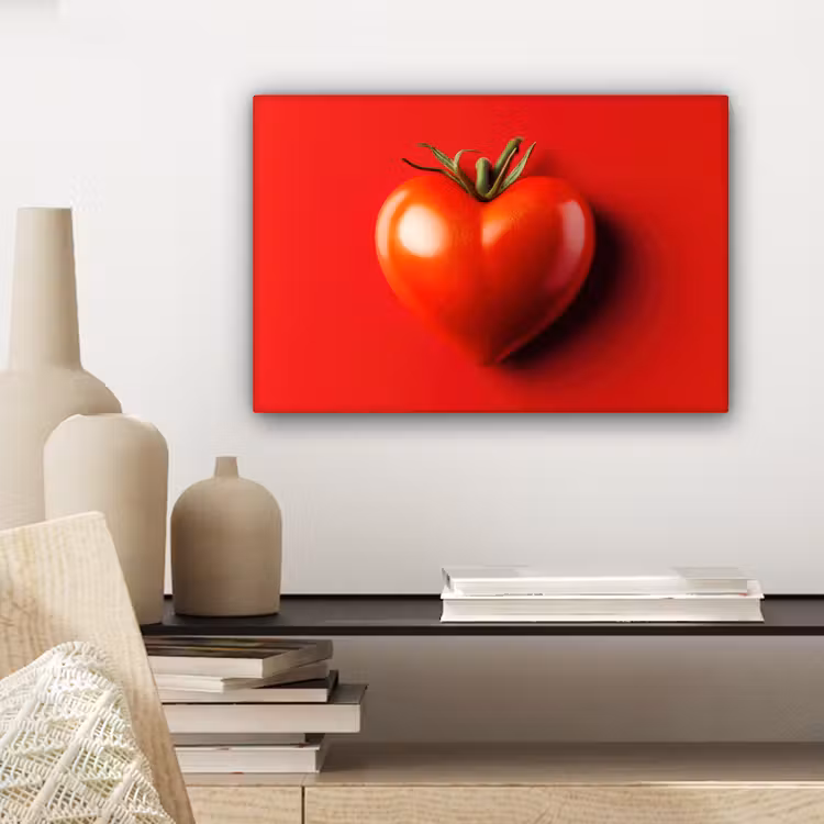 Canvas schilderij - Tomaat - Rood - Hart — 5
