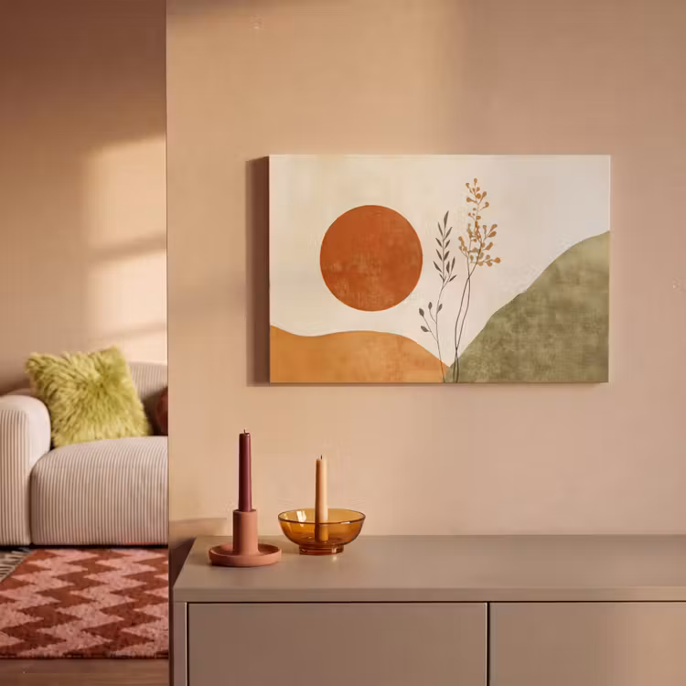 Canvas schilderij - Zon - Abstract - Takken - Oranje — 2