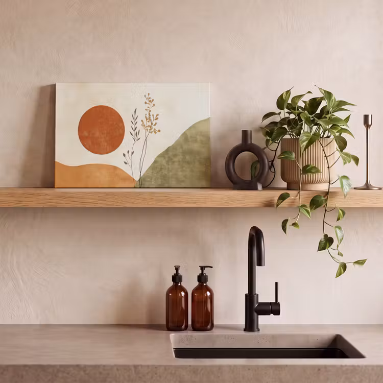 Canvas schilderij - Zon - Abstract - Takken - Oranje — 3