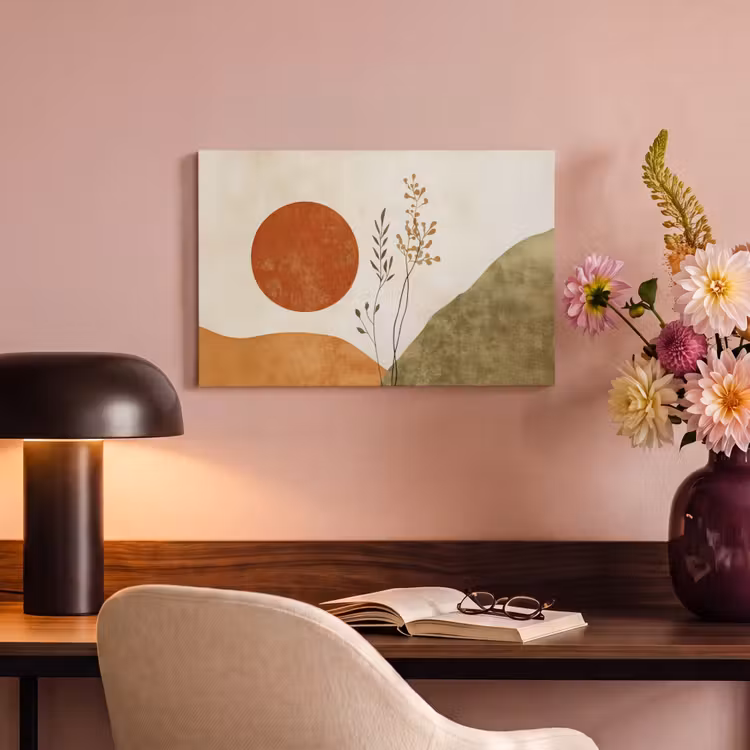 Canvas schilderij - Zon - Abstract - Takken - Oranje — 4