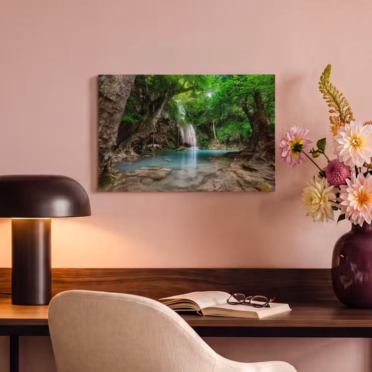 Canvas schilderij - Jungle - Waterval - Planten - Water - Natuur — 4