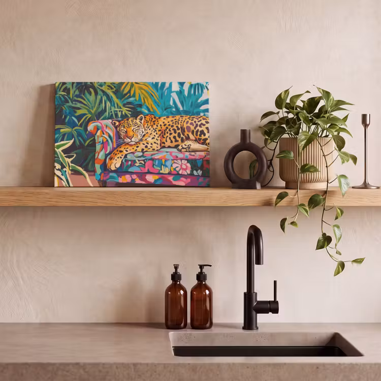 Canvas schilderij - Luipaard - Kleurrijk - Tropisch — 3