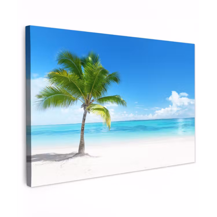 Canvas schilderij - Palmboom - Strand - Zee - Zomer — 1