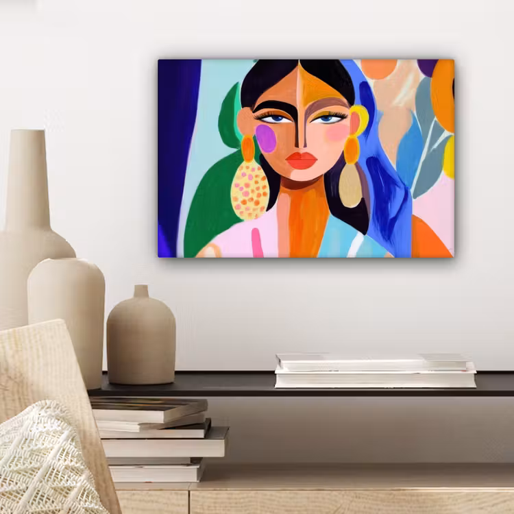 Canvas schilderij - Portret - Vrouw - Modern — 5