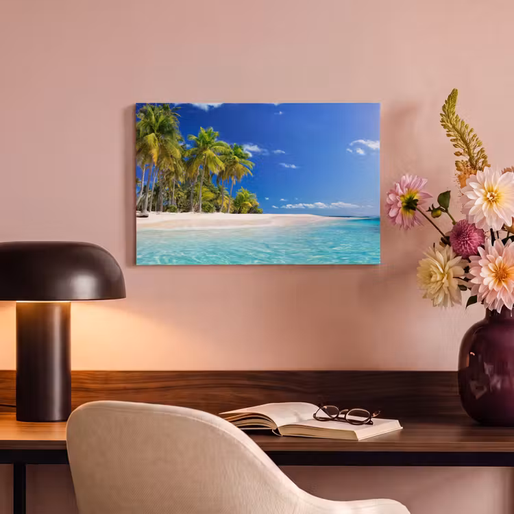 Canvas schilderij - Strand - Zee - Palmboom - Zon - Zomer — 4