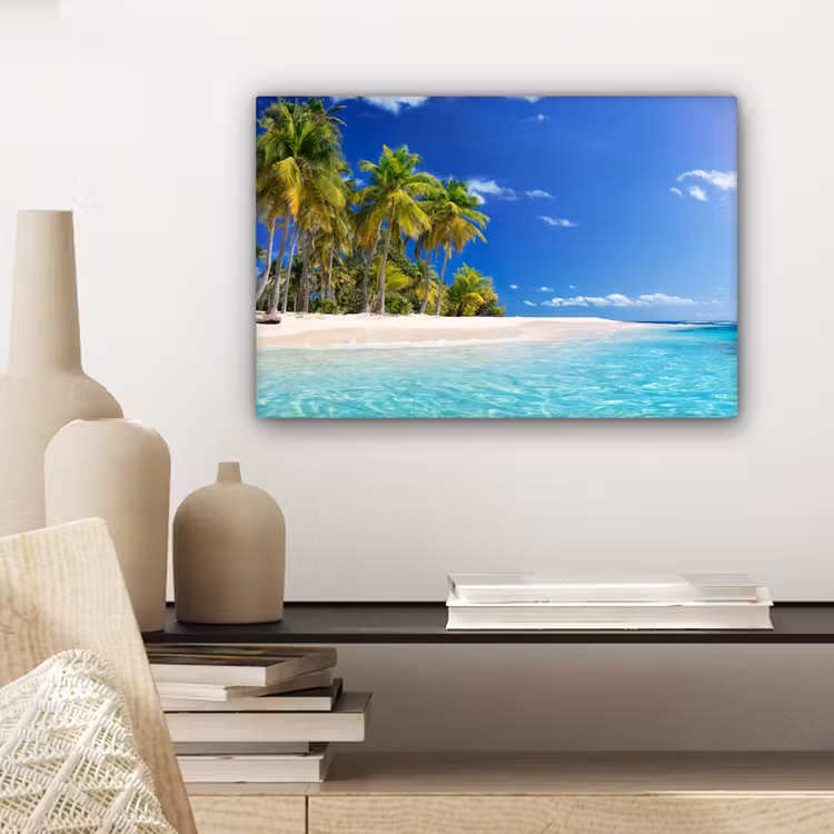 Canvas schilderij - Strand - Zee - Palmboom - Zon - Zomer — 5