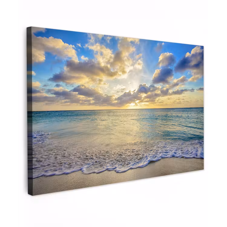 Canvas schilderij - Zee - Strand - Wolken - Zon — 1