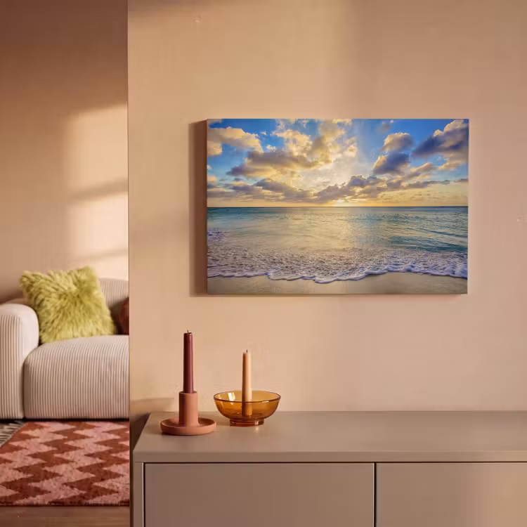 Canvas schilderij - Zee - Strand - Wolken - Zon — 2