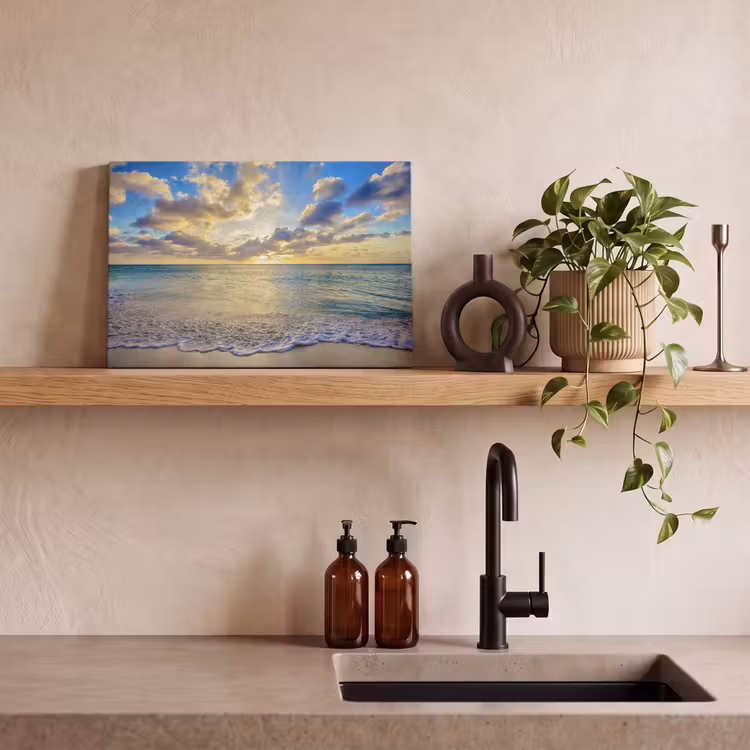 Canvas schilderij - Zee - Strand - Wolken - Zon — 3