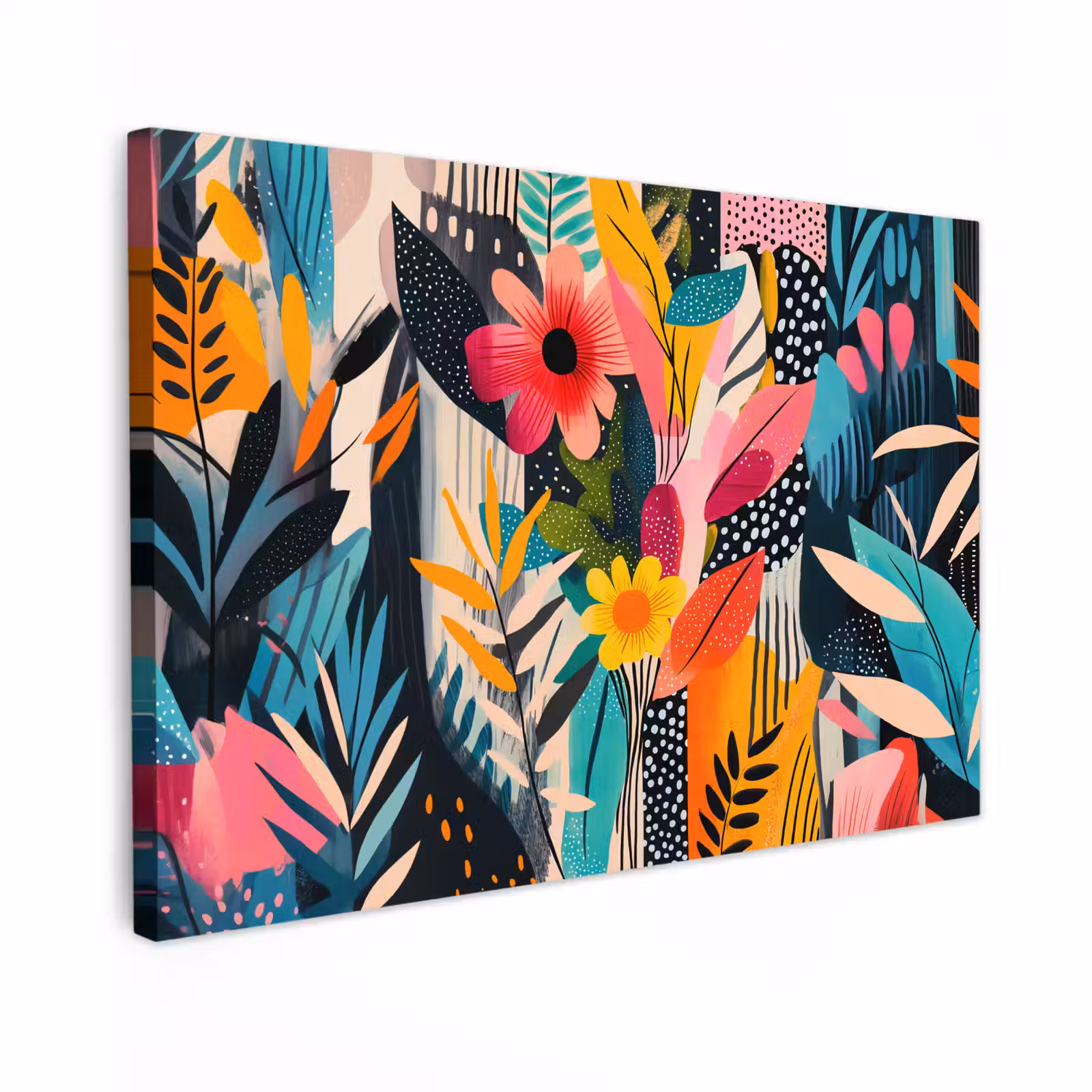 Canvas schilderij - Schilderij - Abstract - Bloemen - Roze — 1