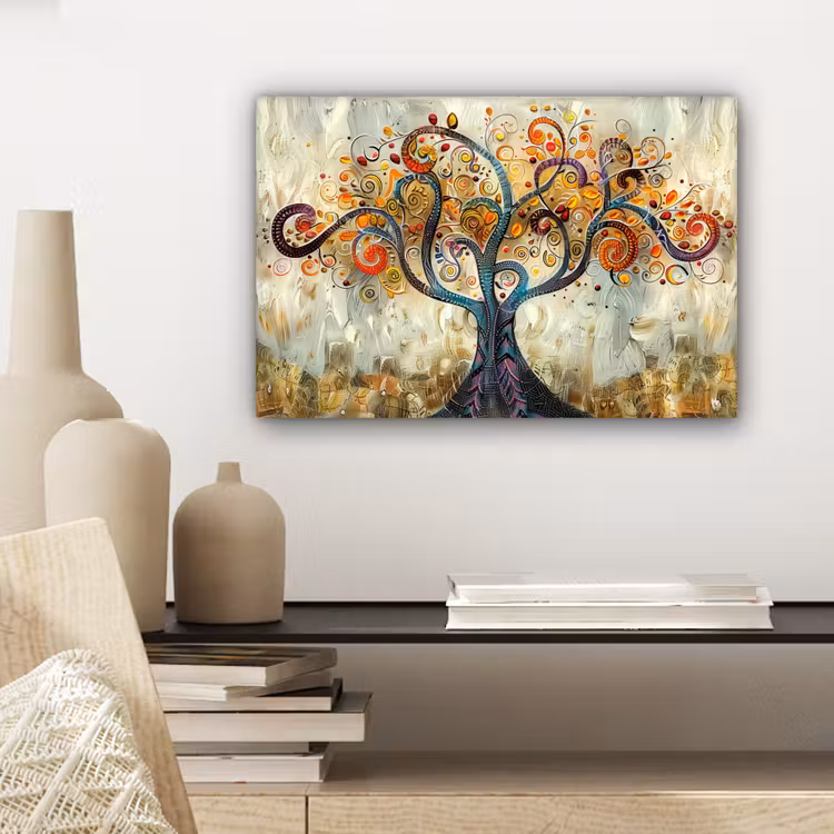 Canvas schilderij - Kunst - Levensboom - Botanisch - Abstract — 5