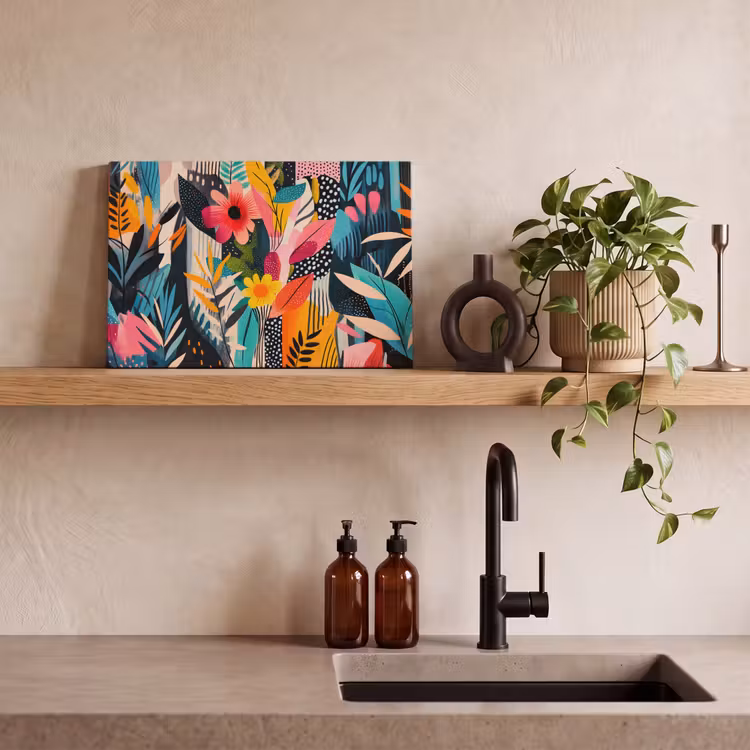 Canvas schilderij - Schilderij - Abstract - Bloemen - Roze — 3