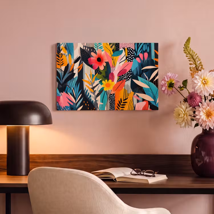 Canvas schilderij - Schilderij - Abstract - Bloemen - Roze — 4