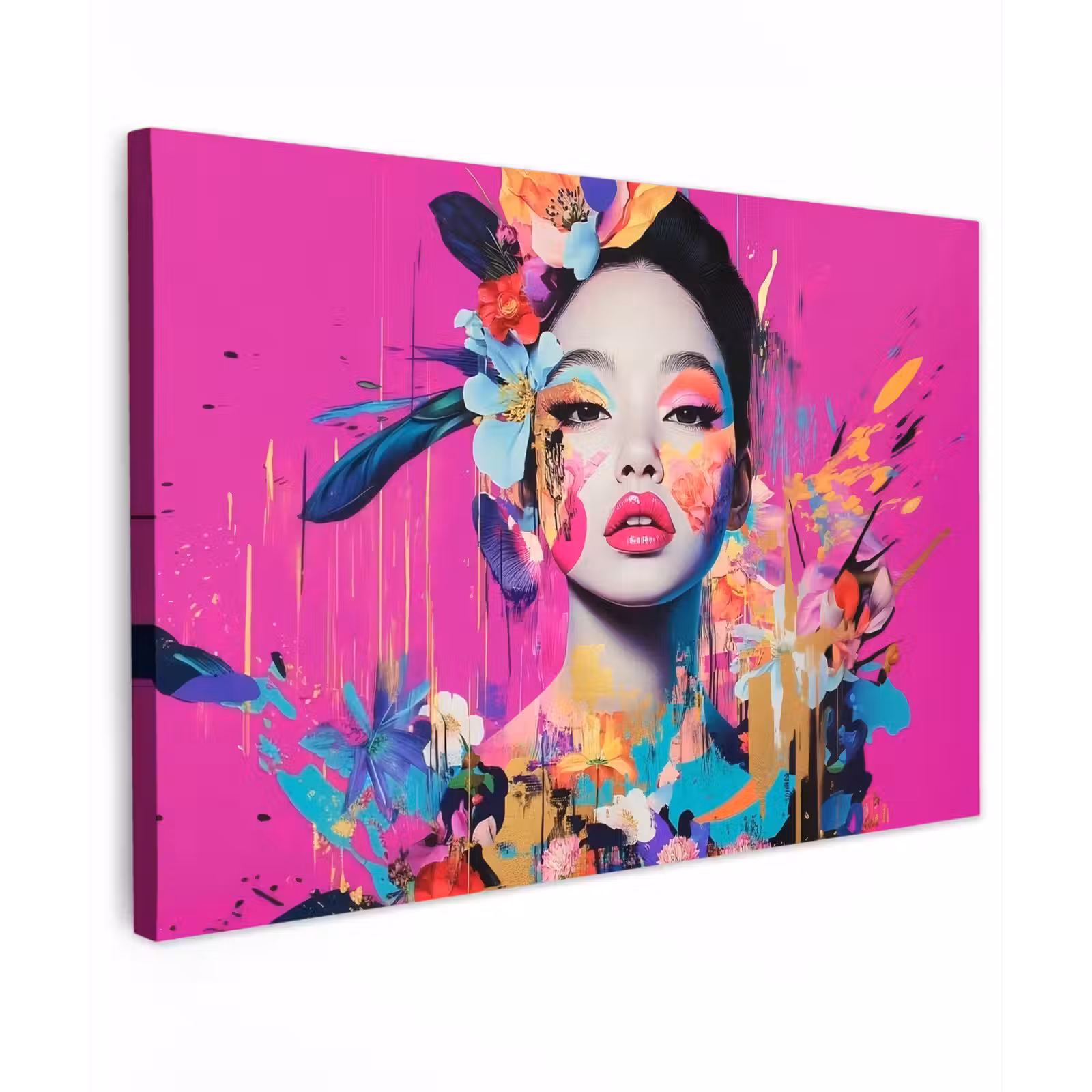 Canvas schilderij - Vrouw - Portret - Abstract - Paars — 1