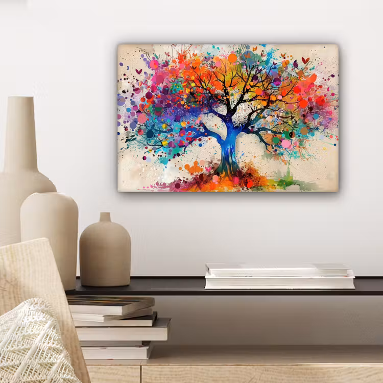 Canvas schilderij - Levensboom - Natuur - Kleurrijk - Boom — 5