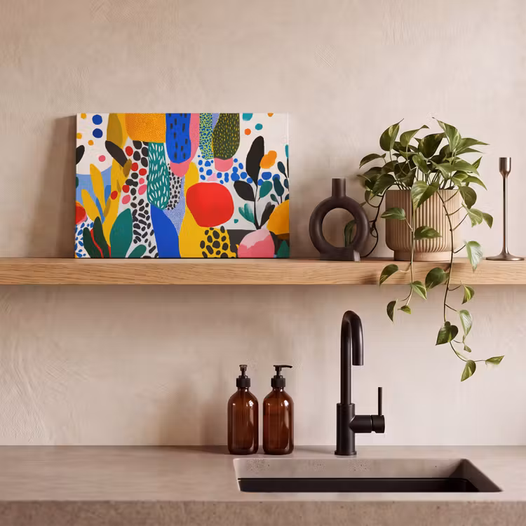 Canvas schilderij - Stippen - Vormen - Modern - Kleuren — 3