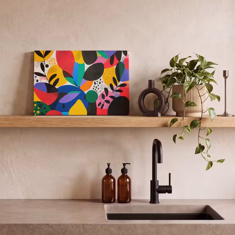 Canvas schilderij - Vormen - Stippen - Kleurrijk — 3