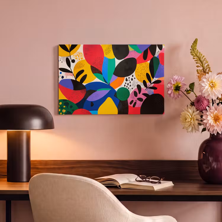 Canvas schilderij - Vormen - Stippen - Kleurrijk — 4