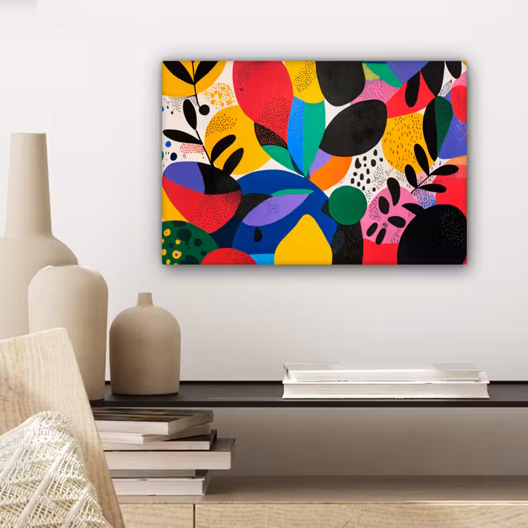 Canvas schilderij - Vormen - Stippen - Kleurrijk — 5