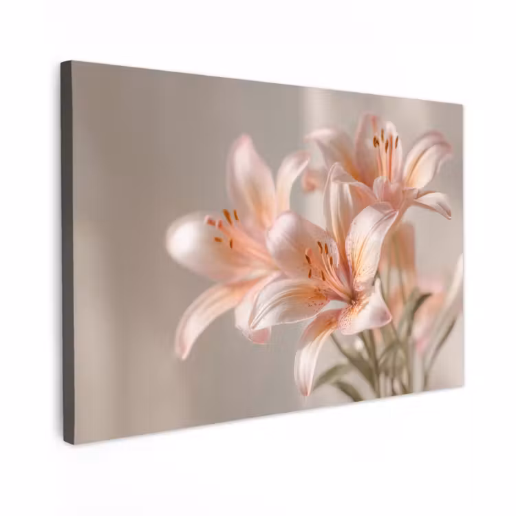 Canvas schilderij - Lelies - Meeldraden - Roze - Wazig — 1