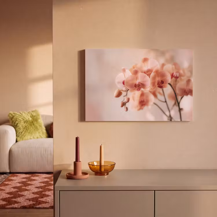 Canvas schilderij - Orchidee - Bloemen - Roze - Bloemblaadjes — 2