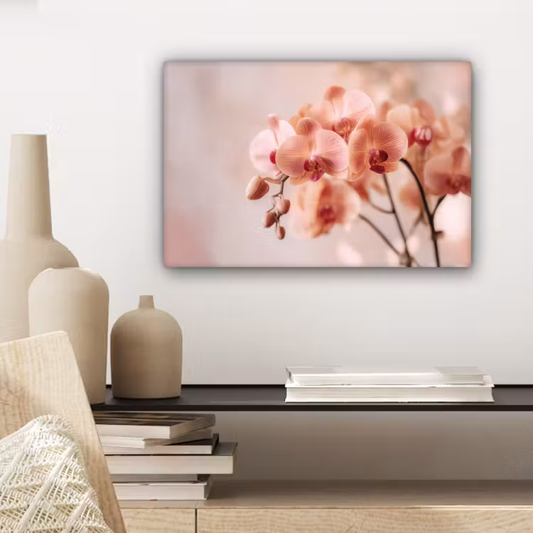 Canvas schilderij - Orchidee - Bloemen - Roze - Bloemblaadjes — 5