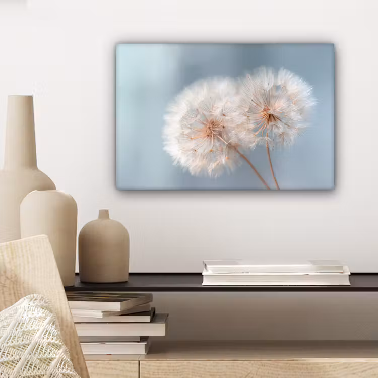 Canvas schilderij - Paardenbloemen - Pluisjes - Wit — 5