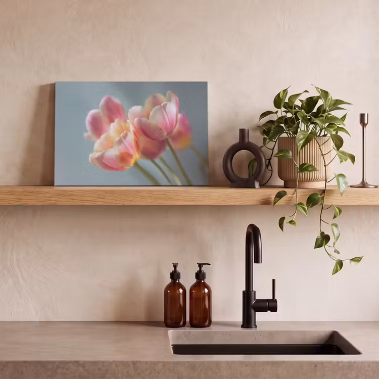 Canvas schilderij - Tulpen - Roze - Stelen — 3
