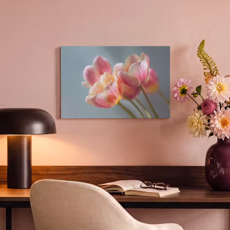 Canvas schilderij - Tulpen - Roze - Stelen — 4
