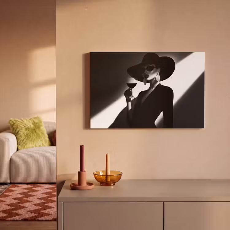 Canvas schilderij - Vrouw - Wijn - Chic — 2