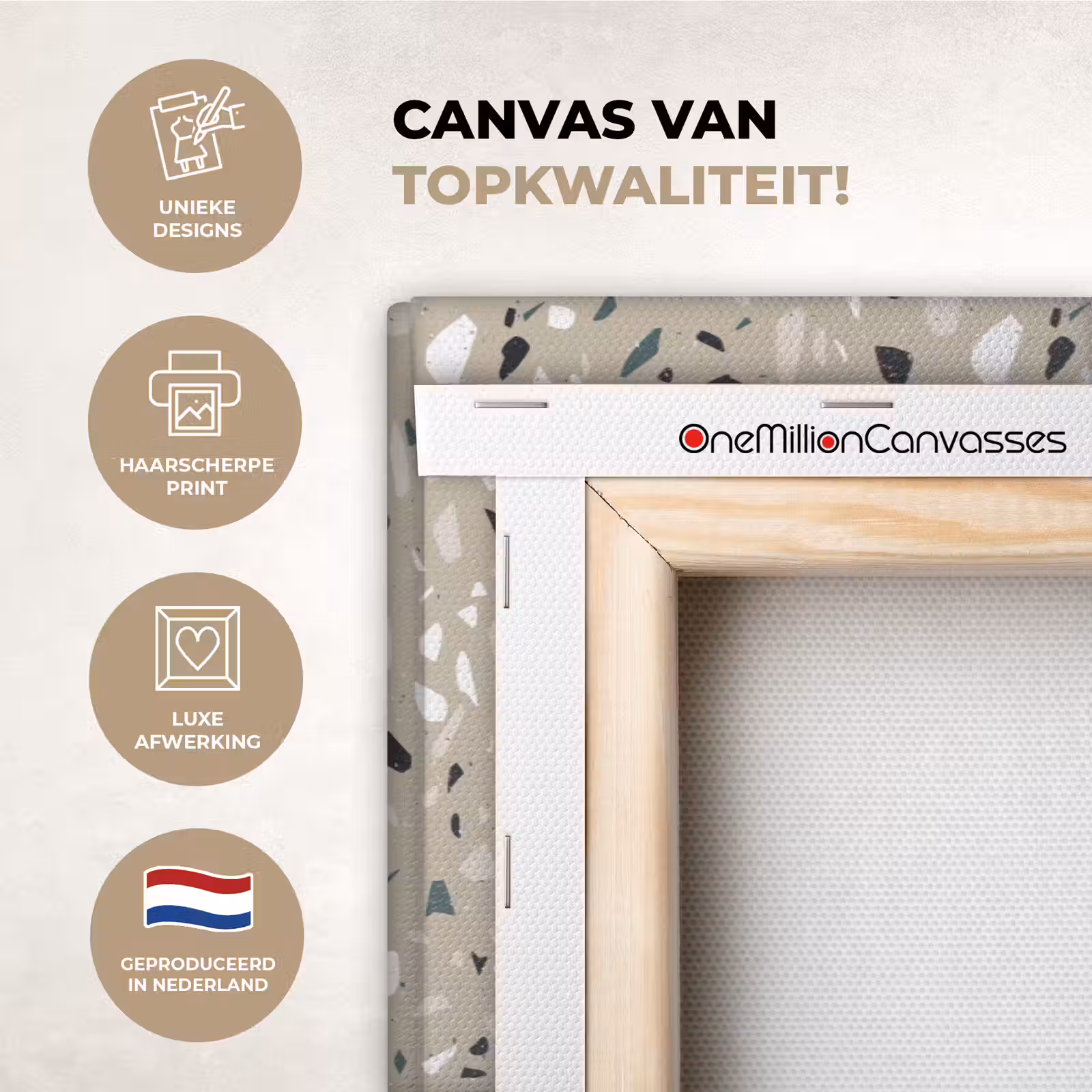 Canvas schilderij - Terrazzo - Patroon - Groen — 1