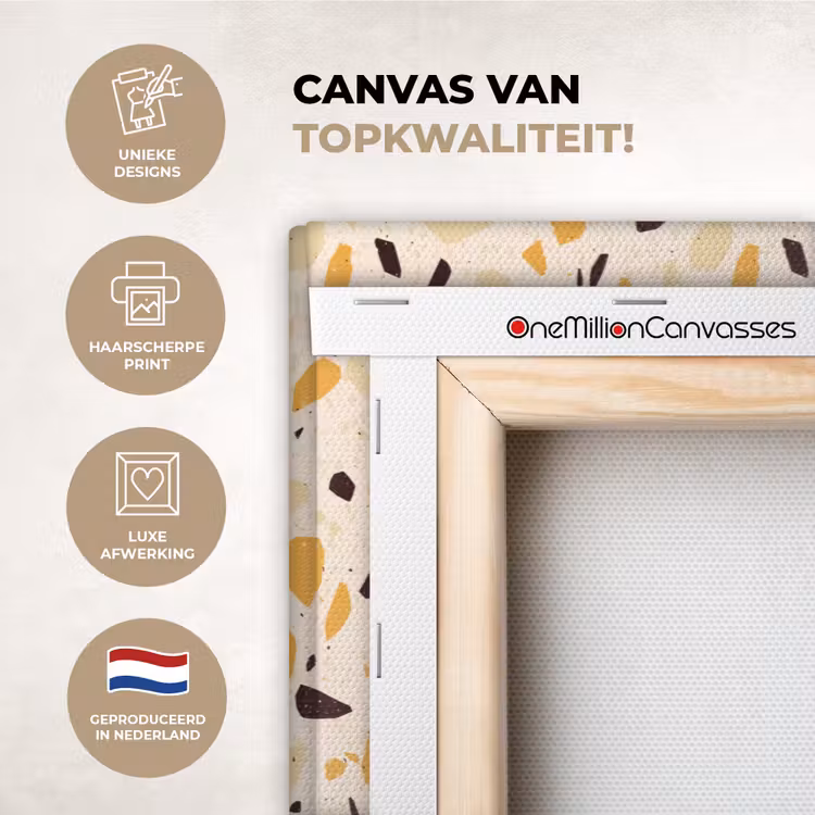 Canvas schilderij - Terrazzo - Patroon - Geel - — 1