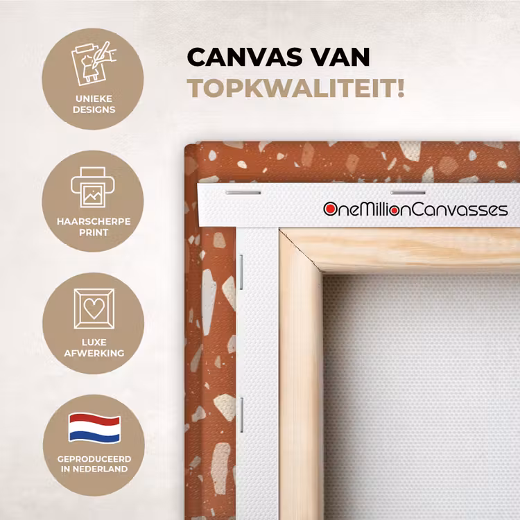 Canvas schilderij - Terrazzo - Patroon - Klei — 1