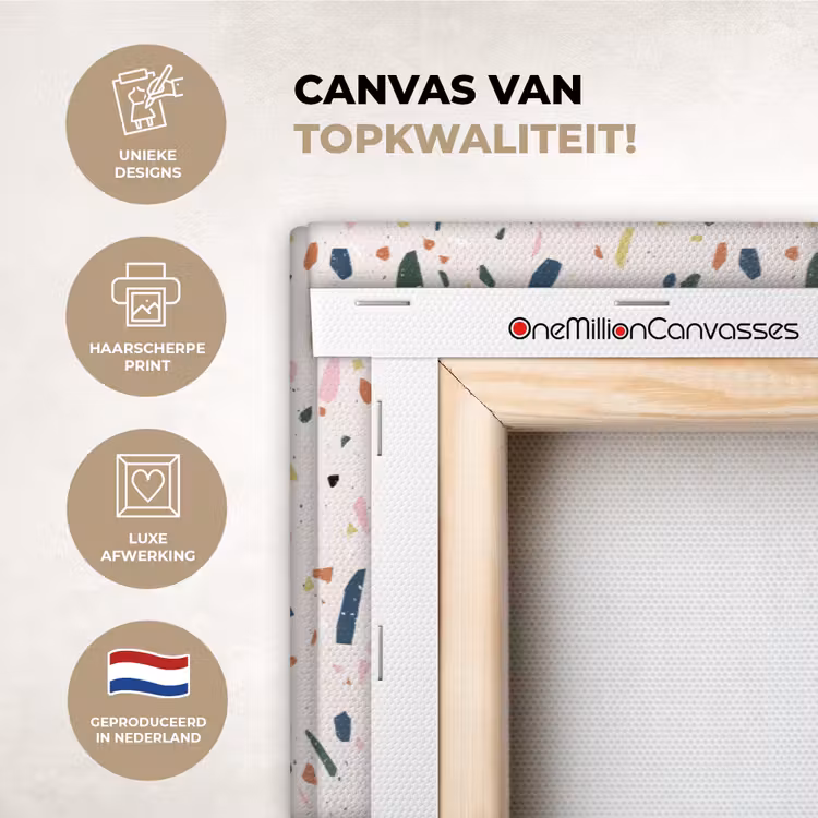 Canvas schilderij - Terrazzo - Patroon - Kleurrijk — 1