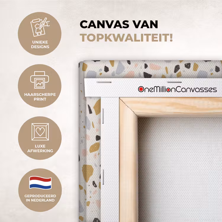 Canvas schilderij - Terrazzo - Patroon - Neutraal - Zacht - Multi — 1