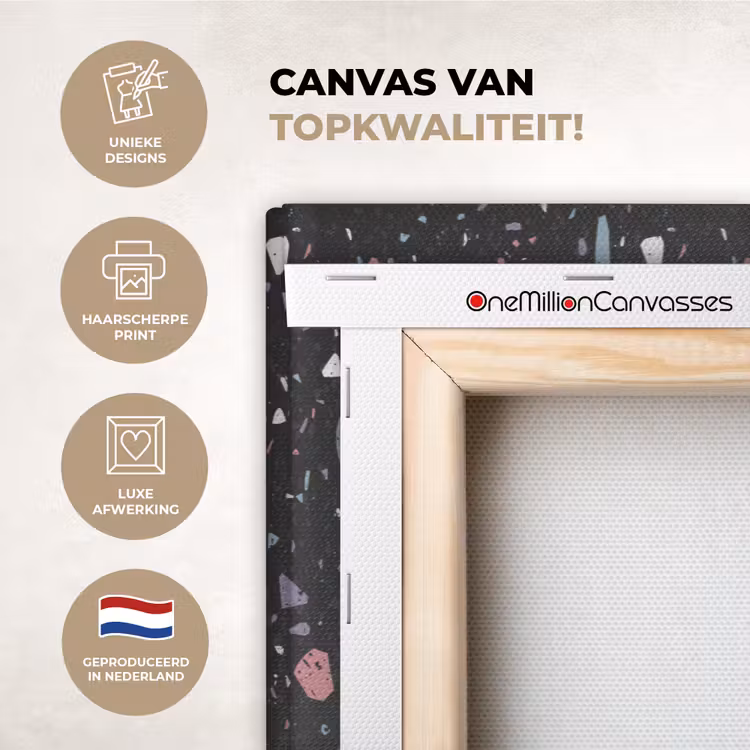 Canvas schilderij - Terrazzo - Patroon - Zwart - Zacht — 1