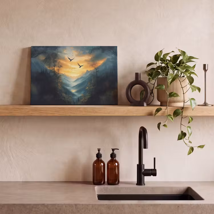 Canvas schilderij - Vogels - Zon - Bomen - Groen — 3