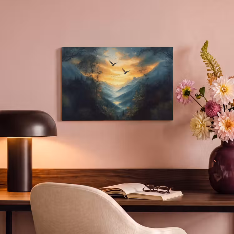 Canvas schilderij - Vogels - Zon - Bomen - Groen — 4