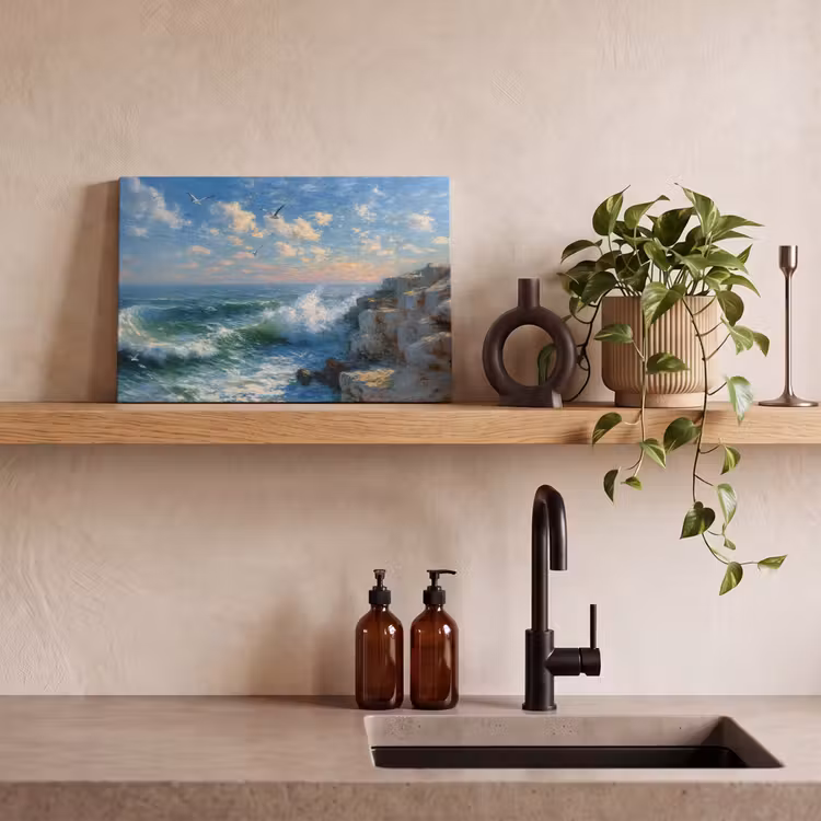 Canvas schilderij - Zee - Golven - Rotsen - Meeuwen — 3