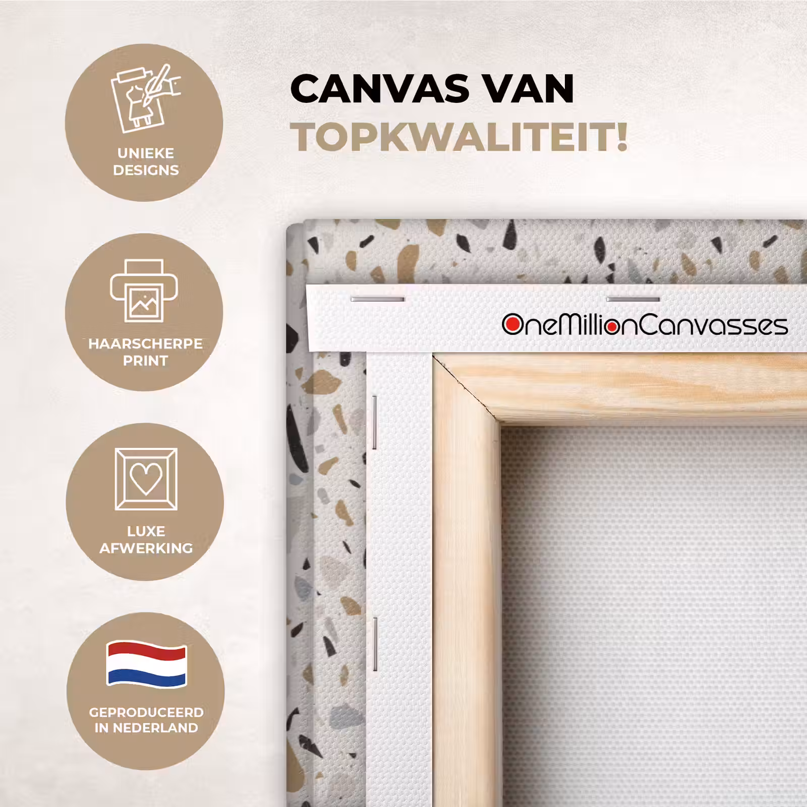 Canvas schilderij - Terrazzo - Patroon - Staal — 1